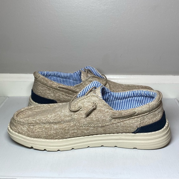 Bruno Marc Slip On Loafers Men’s 7.5 Lightweight Deck Shoes Canvas Tan Khaki - Picture 15 of 15